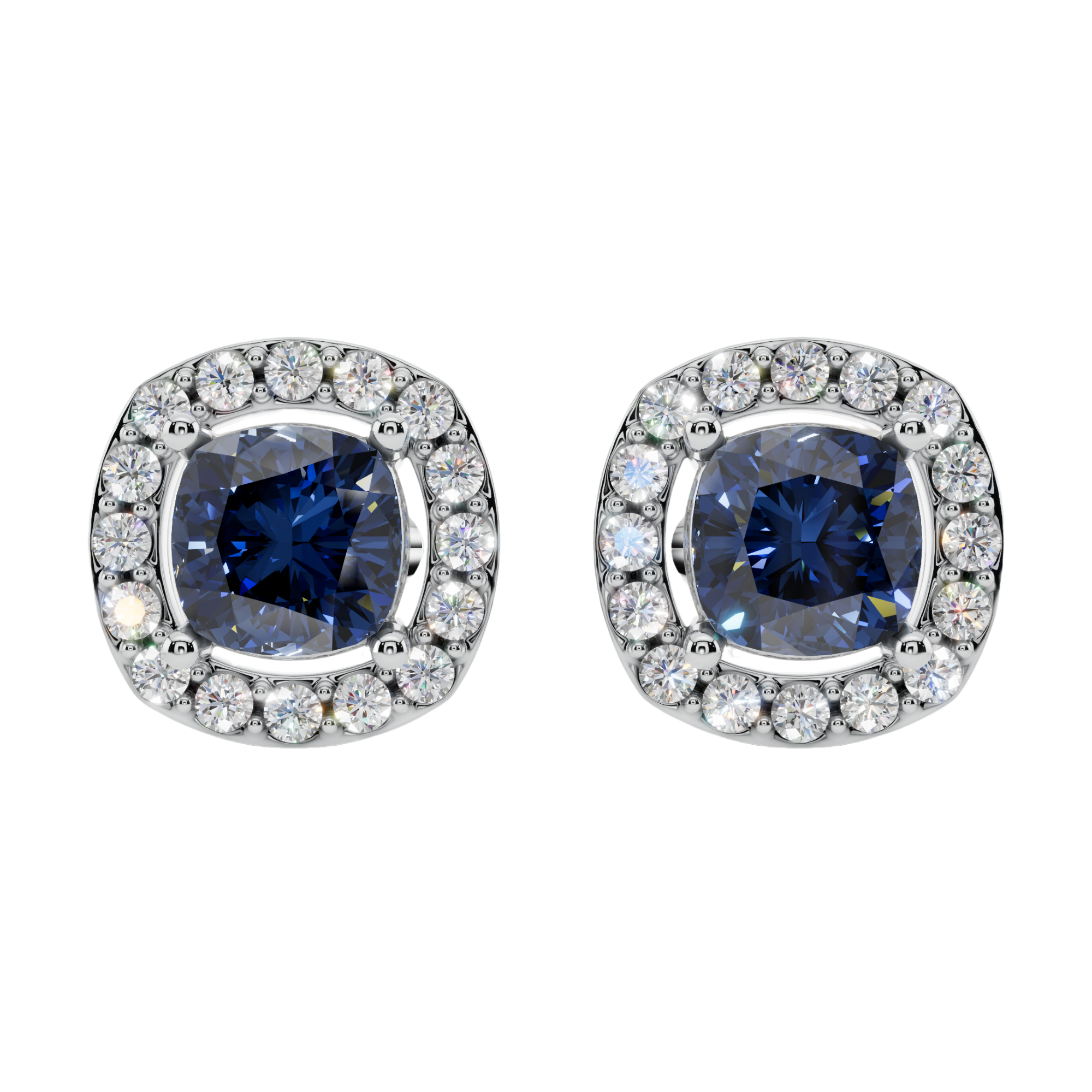 Classic Halo Solitaire Cushion Earrings | Velmé