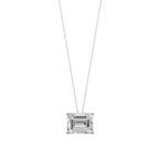 Luxe Emerald-Cut Solitaire 925 Silver Necklace | Velmé