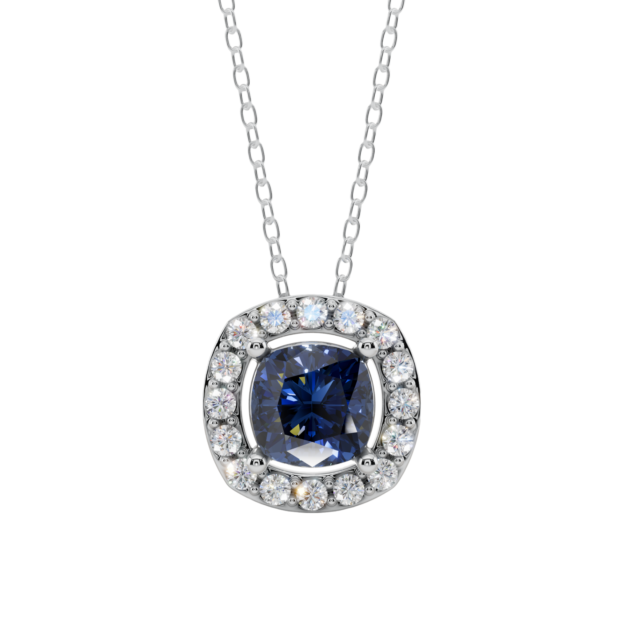 Halo Cushion Pendant Necklace| Velmé