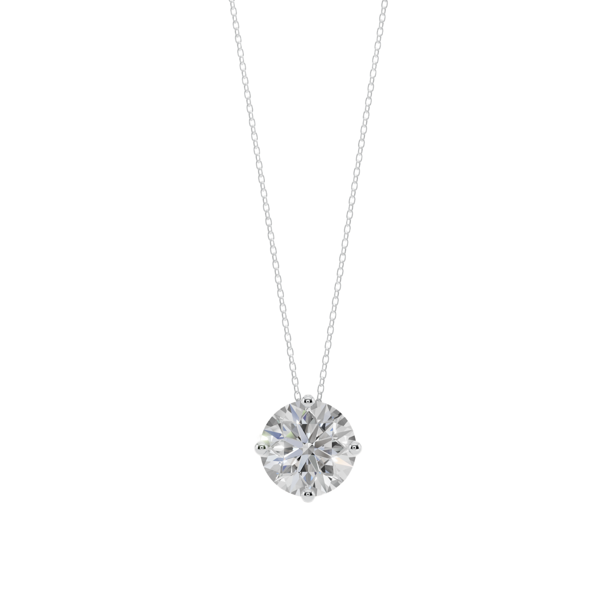 Essential Round Solitaire 925 Silver Necklace | Velmé