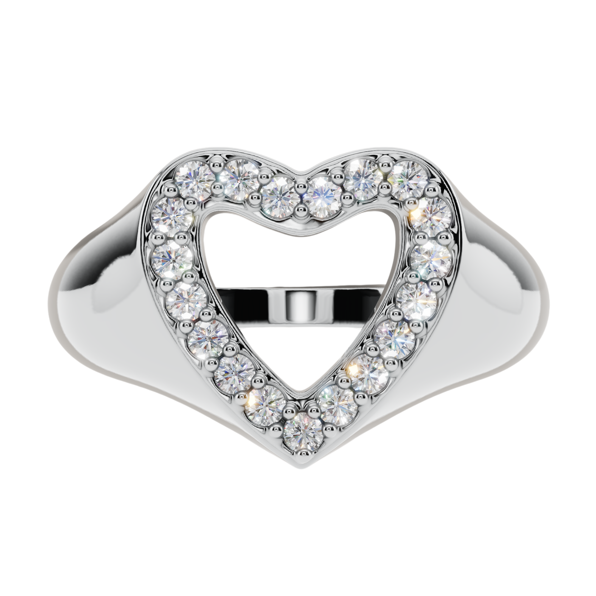 The Halo Heart Signet Ring | Velmé