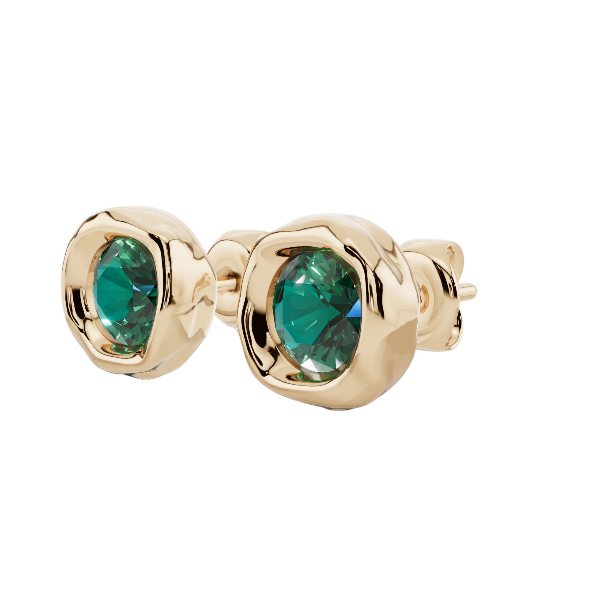 Classic Round Solitaire Fluide Earrings | Velmé