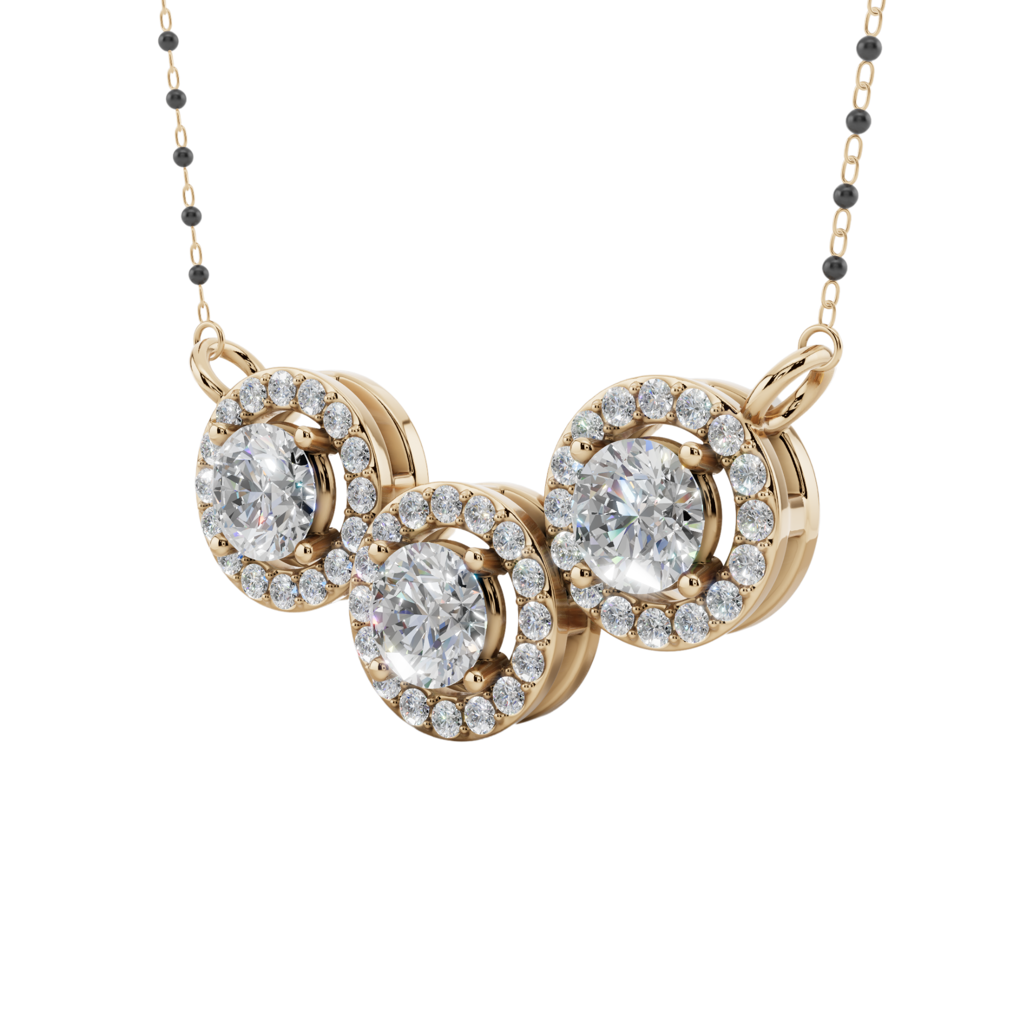 Trio Halo 925 Silver Mangalsutra | Velmé