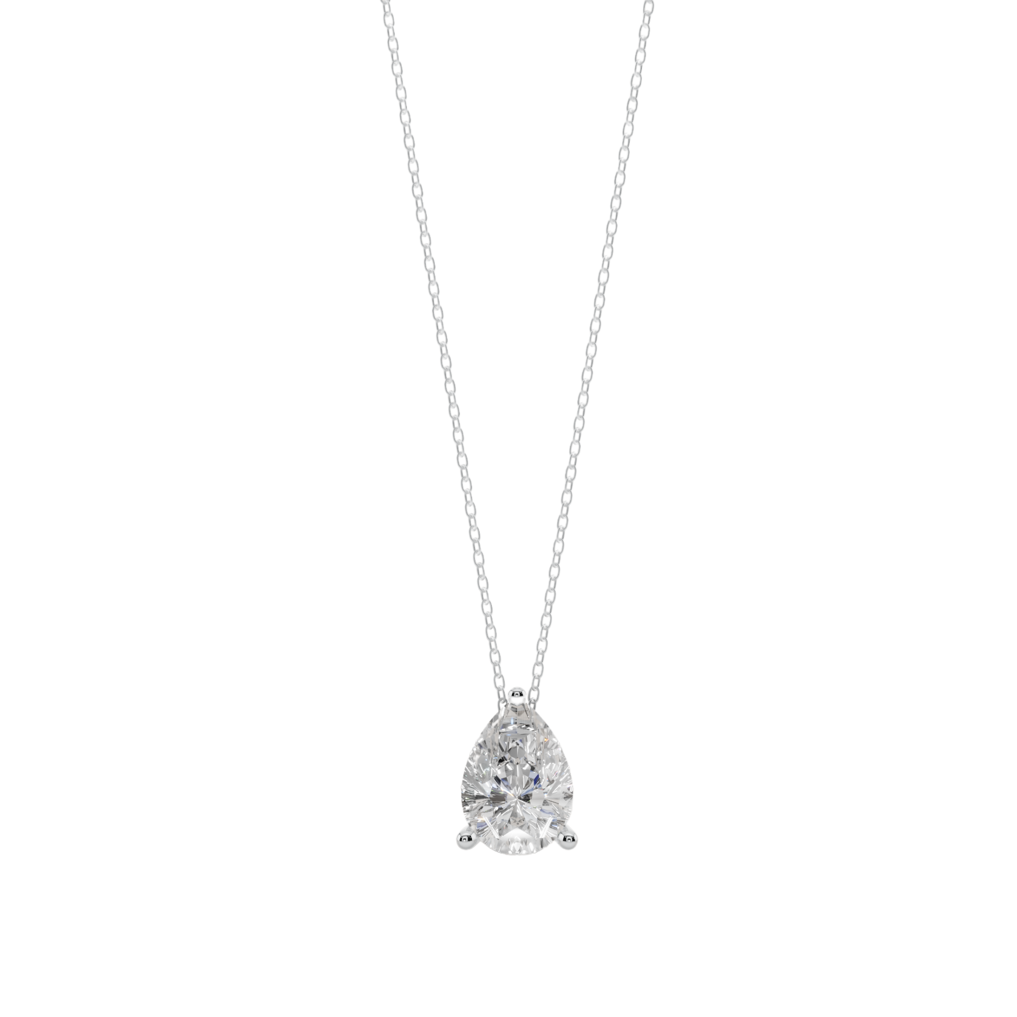 Chic Pear Solitaire 925 Silver Necklace | Velmé