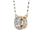 Aurora Halo Cushion 925 Silver Mangalsutra | Velmé