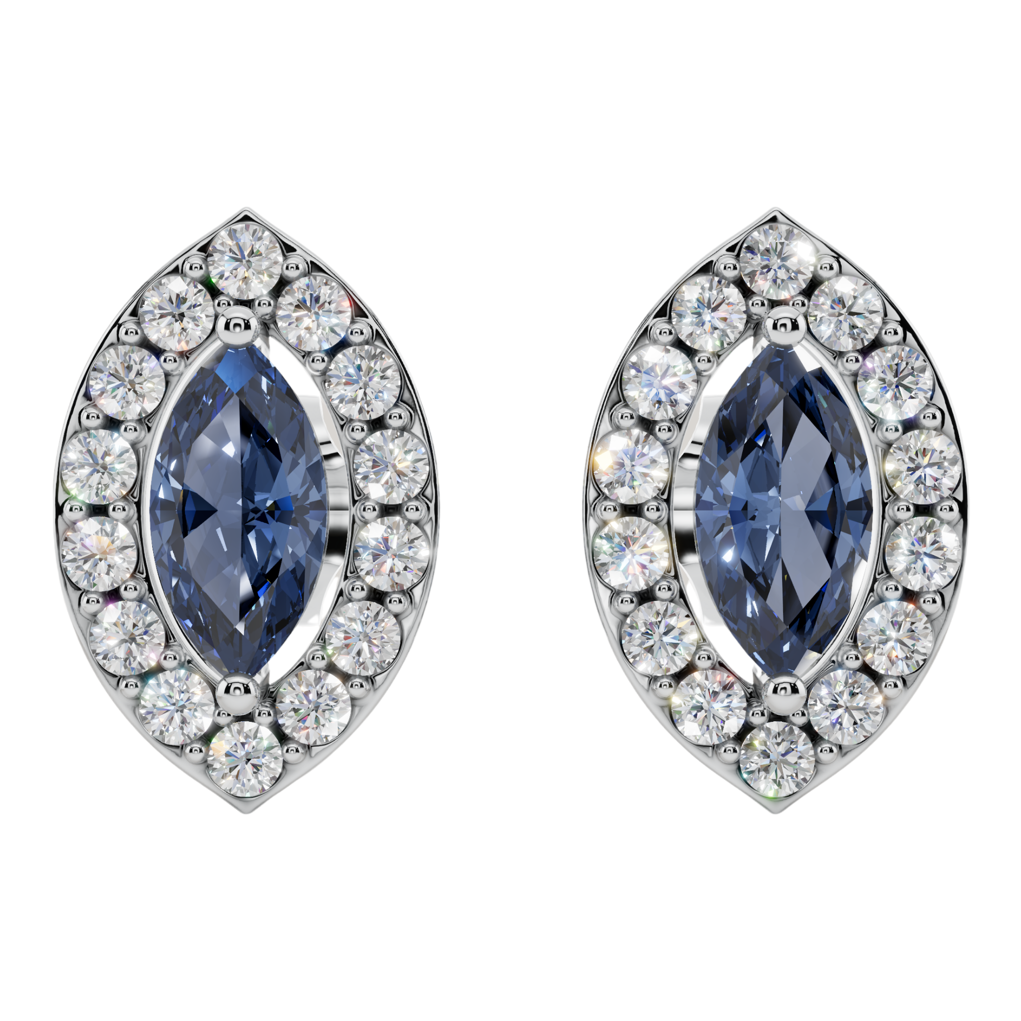 Classic Halo Solitaire Marquise Earrings | Velmé