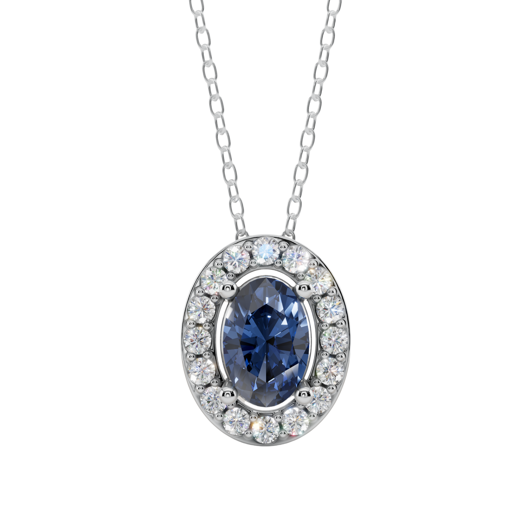 Halo Oval Pendant Necklace  | Velmé