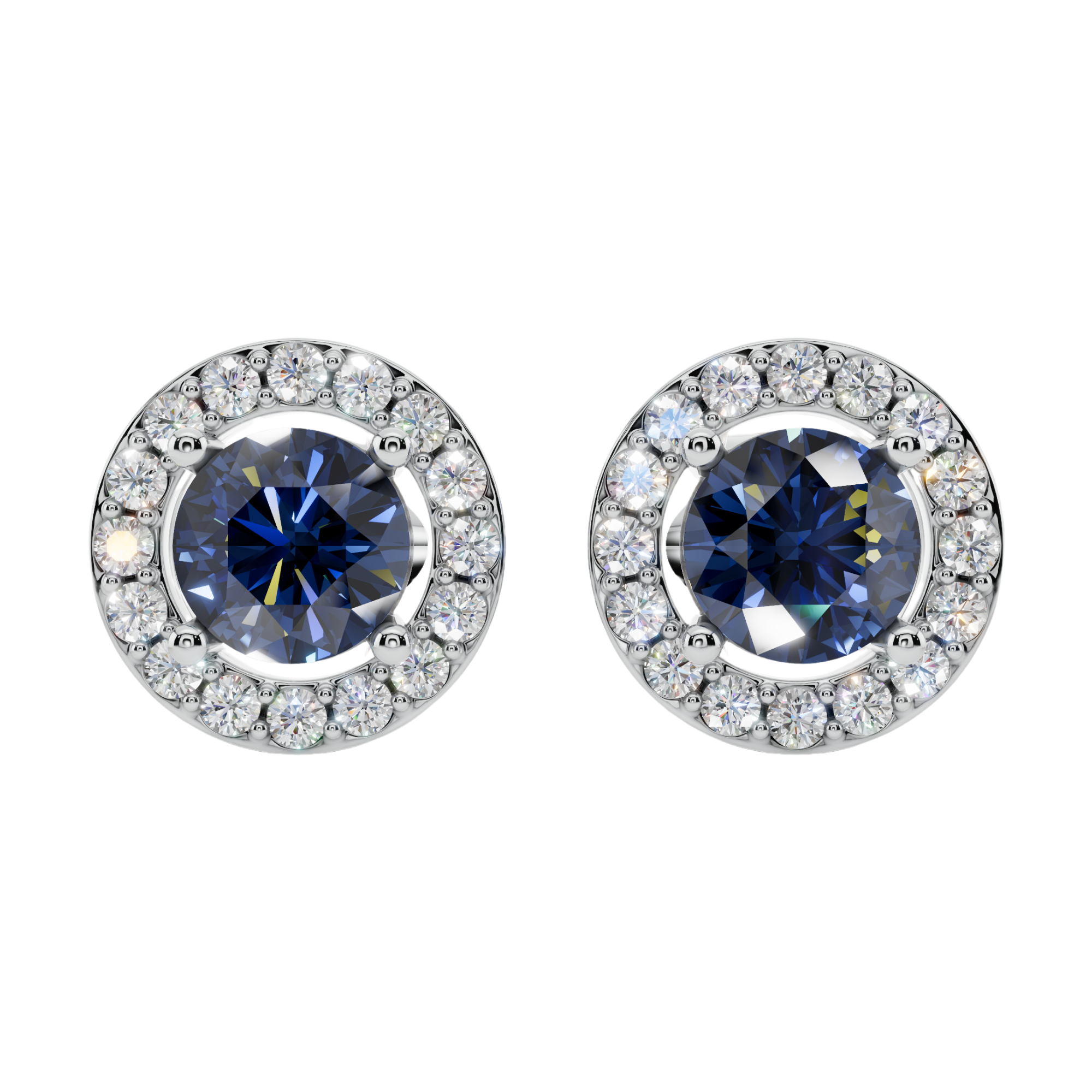 Classic Halo Solitaire Round Earrings | Velmé