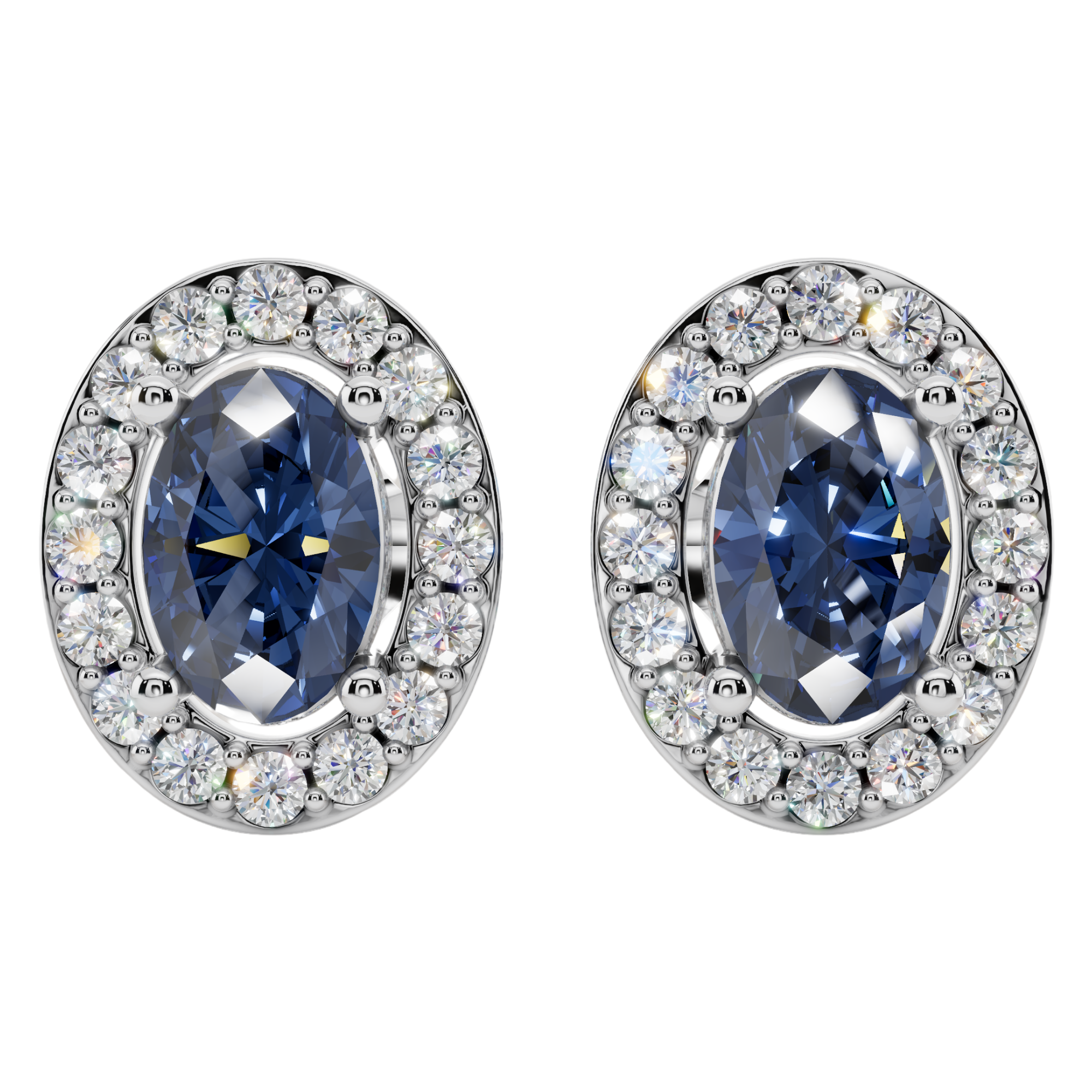 Classic Halo Solitaire Oval Earrings | Velmé