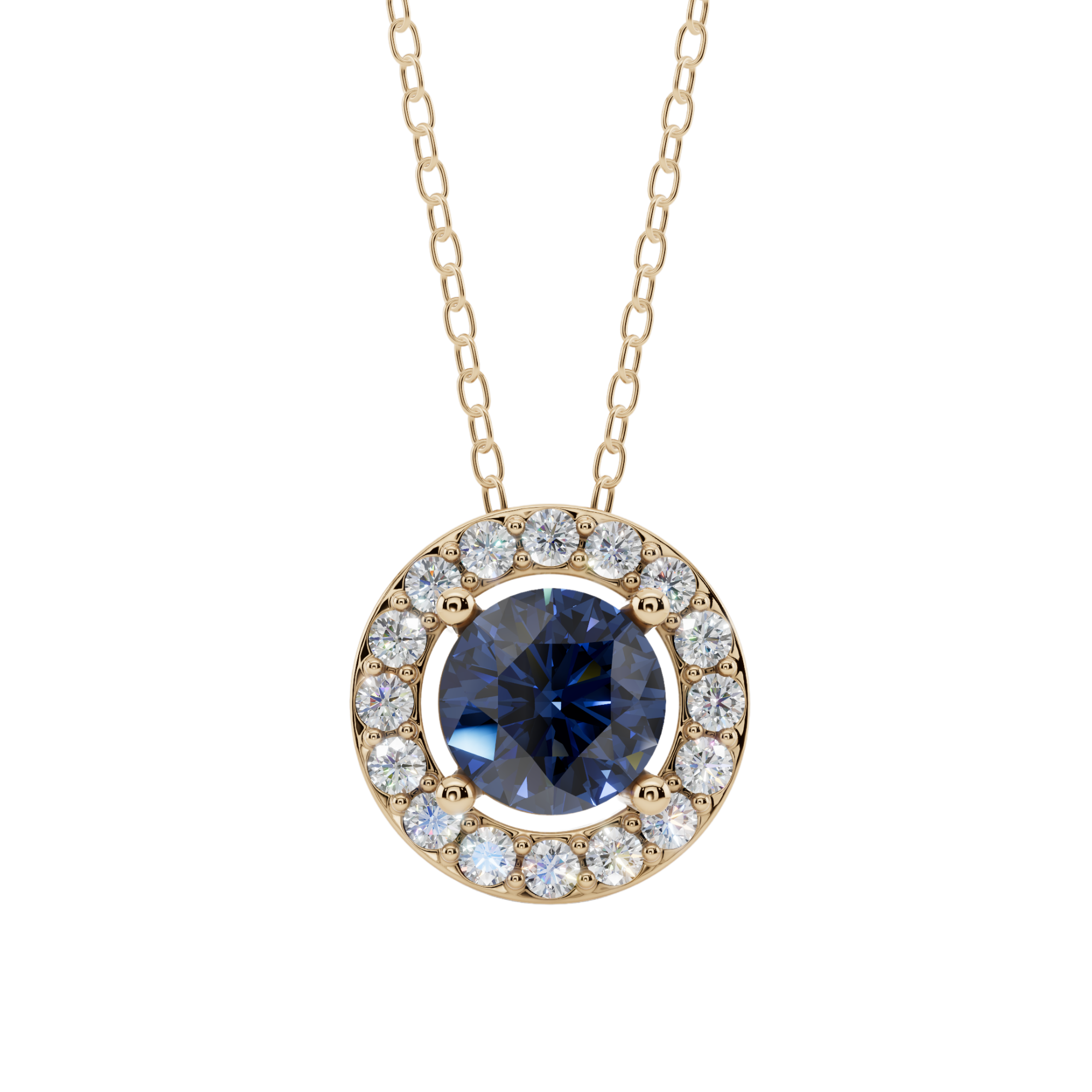 Halo Round Pendant Necklace | Velmé