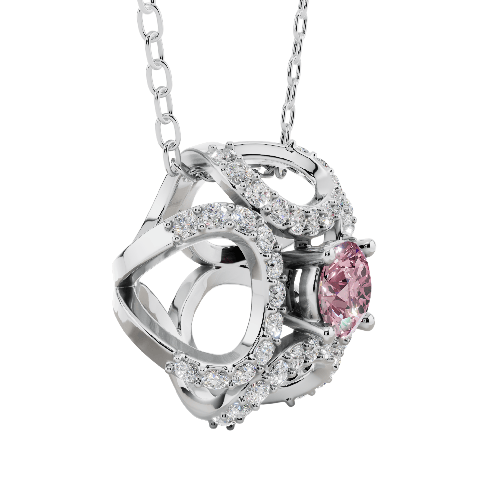 VELMÉ Pink Fiona Necklace Set | 925 Sterling Silver