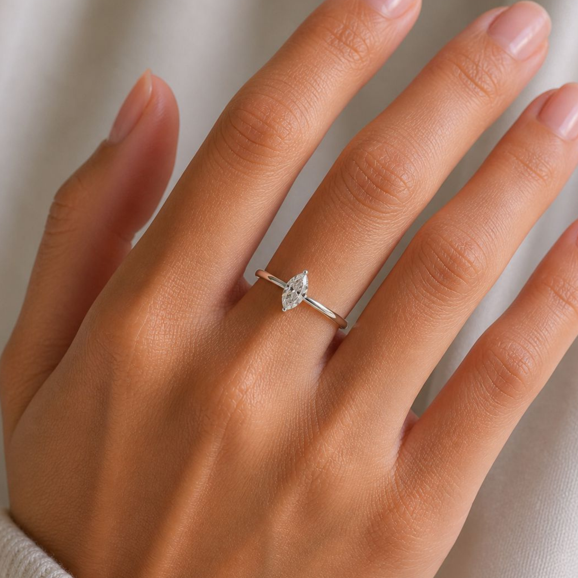 The Marquise Solitaire Ring | Velmé