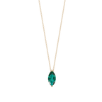 Green Marquise Solitaire 925 Silver Necklace | Velmé