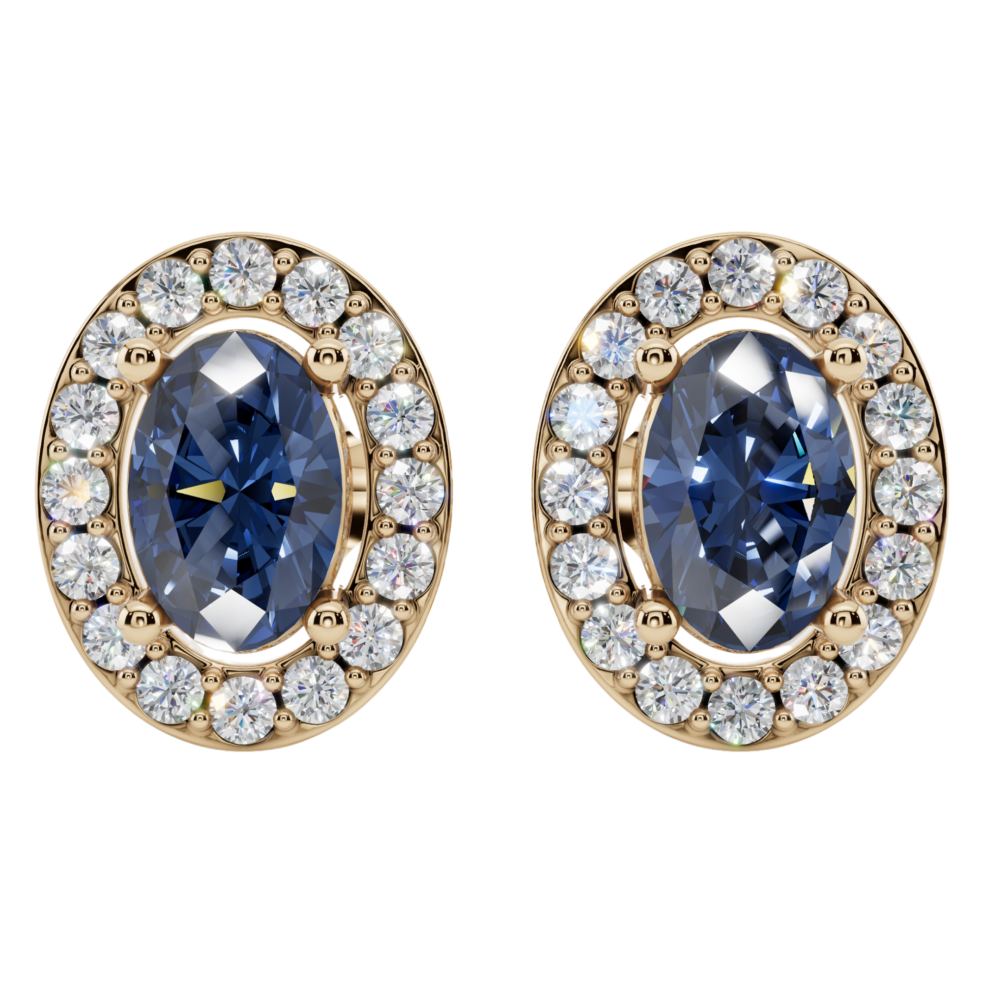 Classic Halo Solitaire Oval Earrings | Velmé