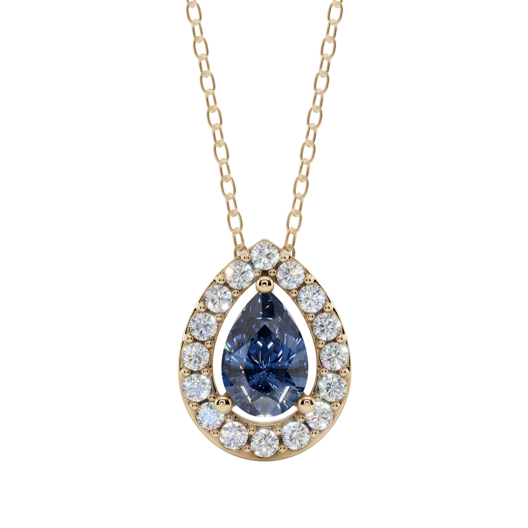 Halo Pear Pendant Necklace| Velmé