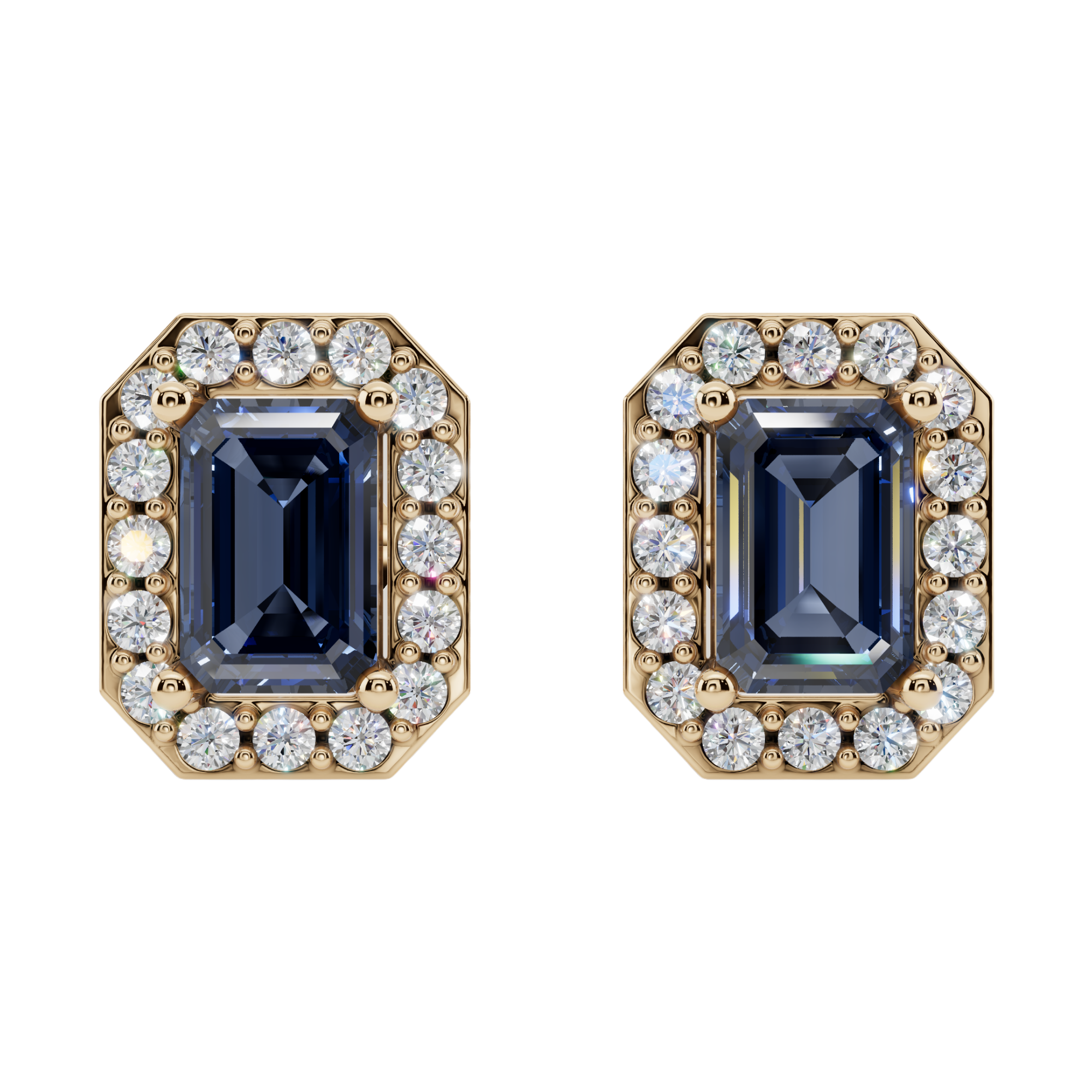 Classic Halo Solitaire Emerald Earrings | Velmé