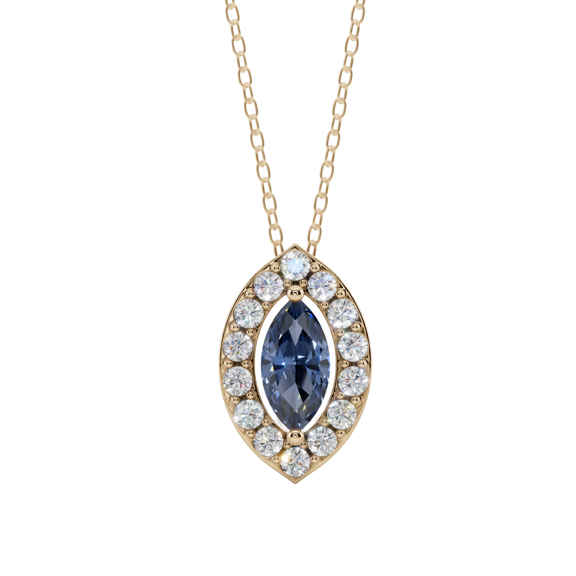 Halo Marquise Pendant Necklace | Velmé