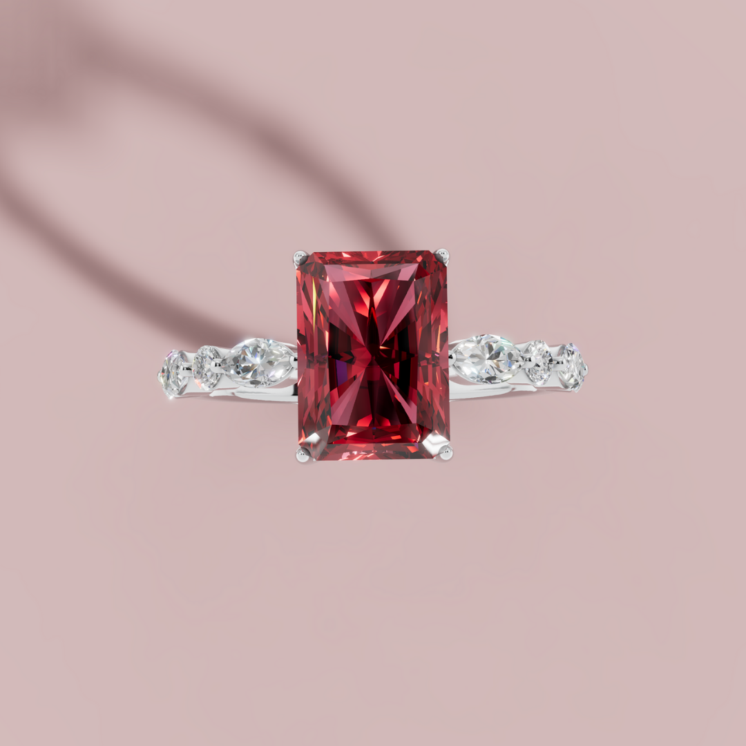 Red Vertica 925 Pure Silver Ring My Store