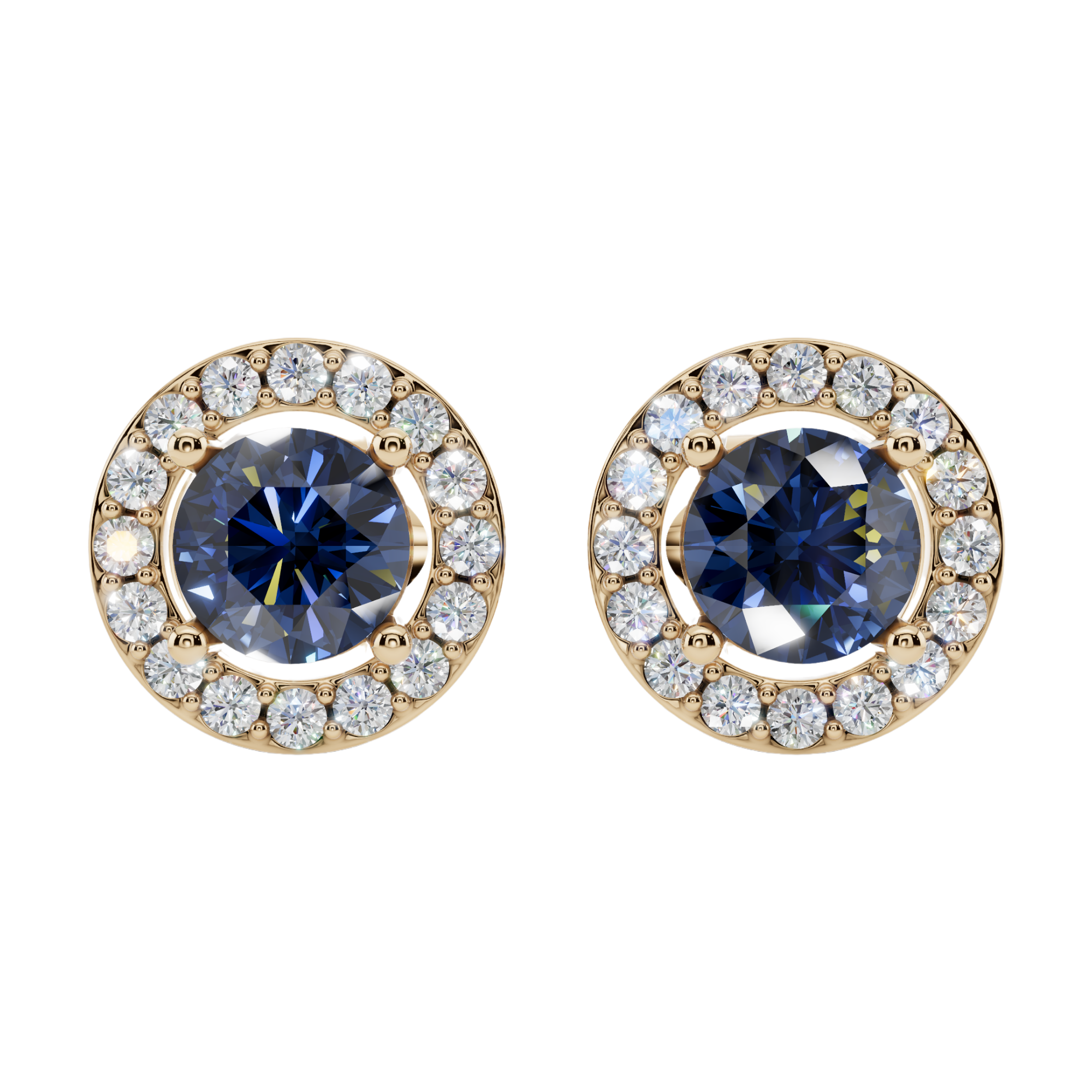 Classic Halo Solitaire Round Earrings | Velmé
