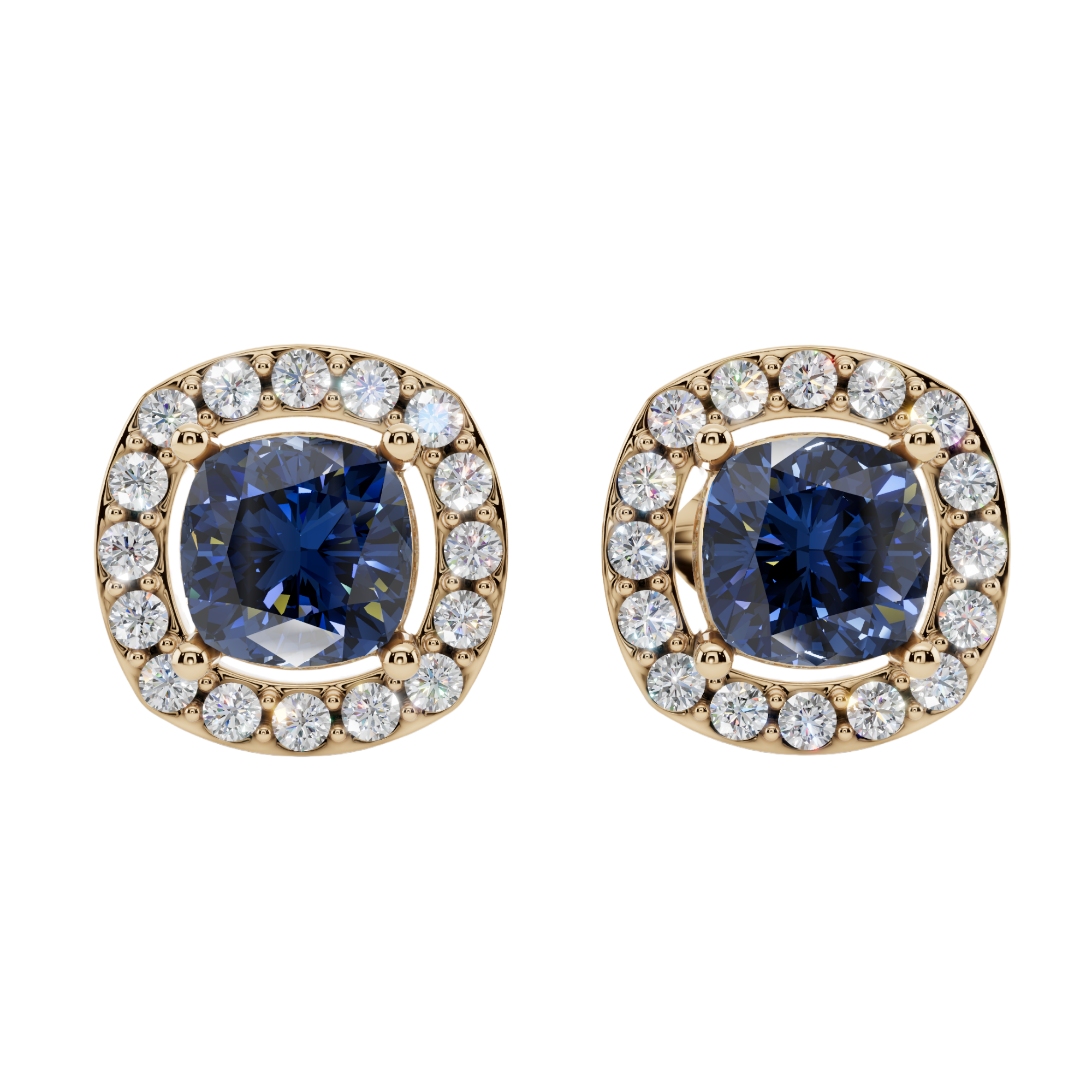 Classic Halo Solitaire Cushion Earrings | Velmé