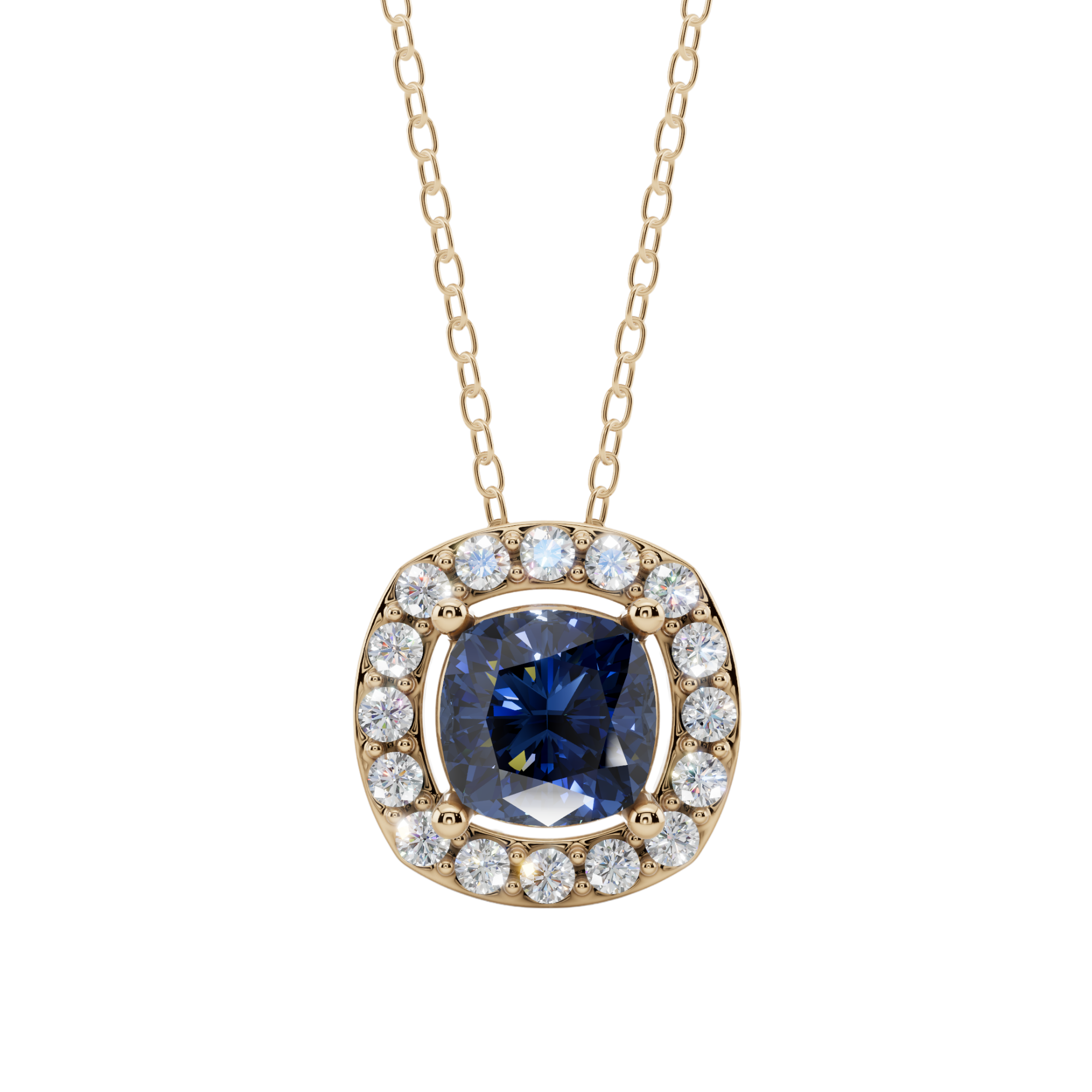 Halo Cushion Pendant Necklace| Velmé
