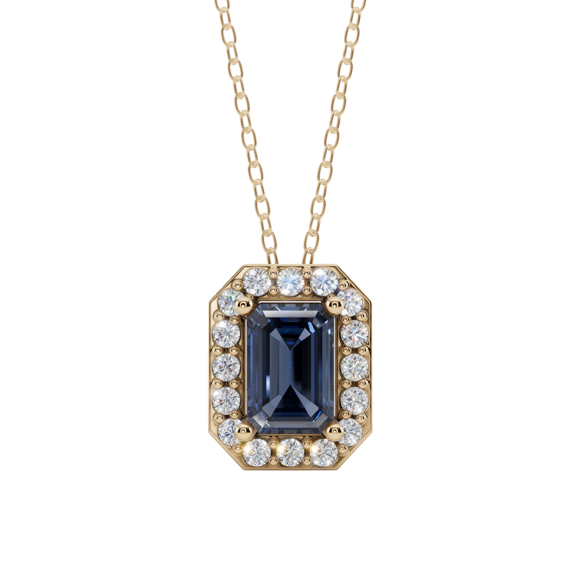 Halo Emerald Pendant Necklace | Velmé