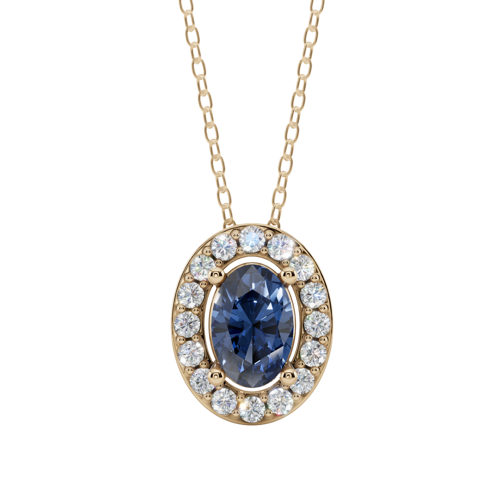 Halo Oval Pendant Necklace  | Velmé