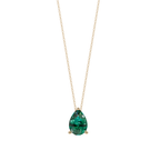 Green Pear Solitaire 925 Silver Necklace | Velmé