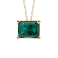 Green Emerald Solitaire 925 Silver Necklace | Velmé