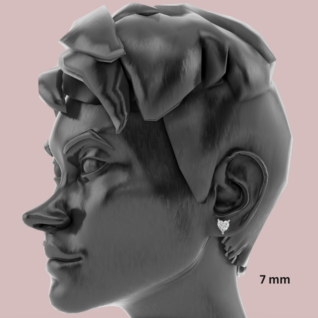 Classic Heart 925 Pure Silver Stud Earrings My Store