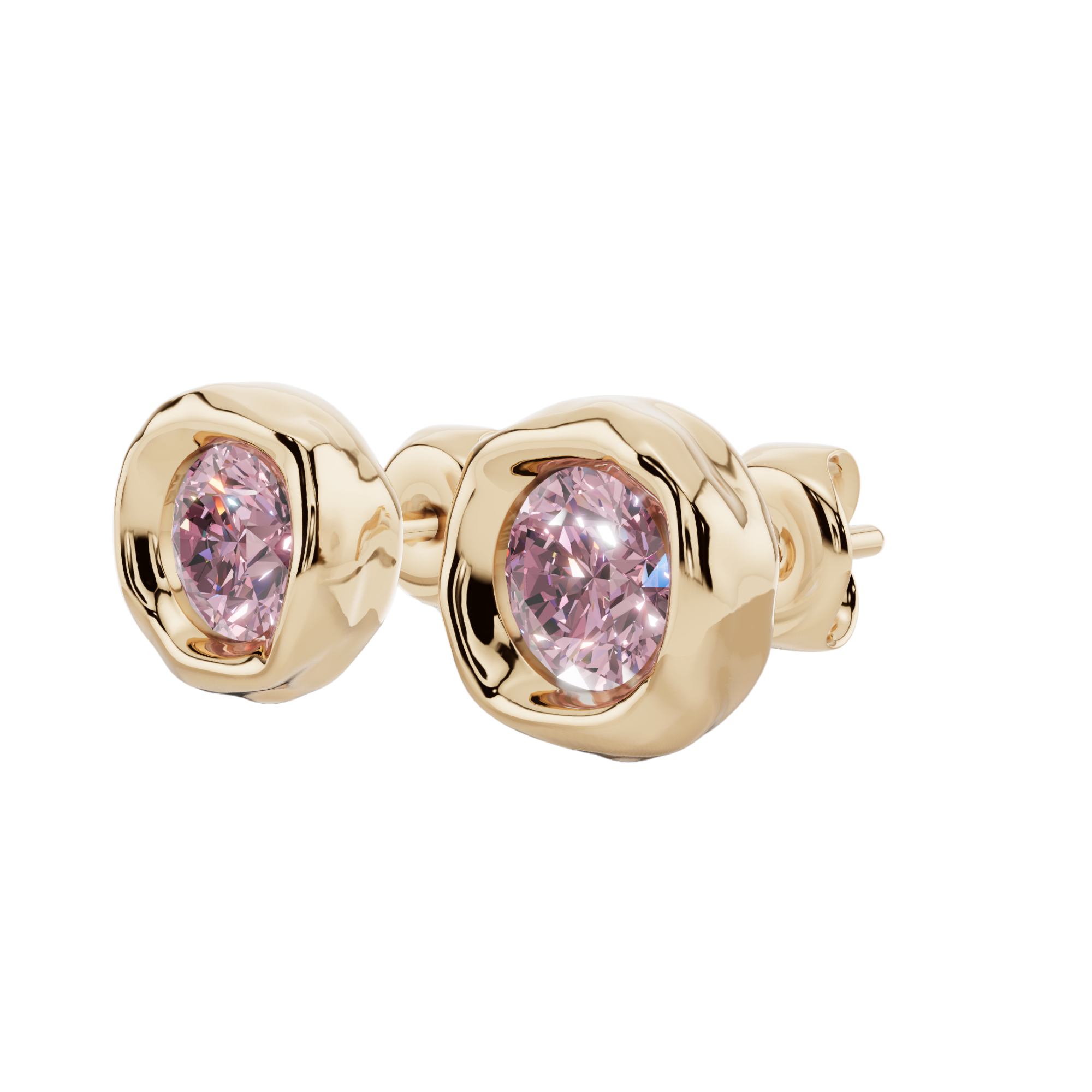 Classic Round Solitaire Fluide Earrings | Velmé