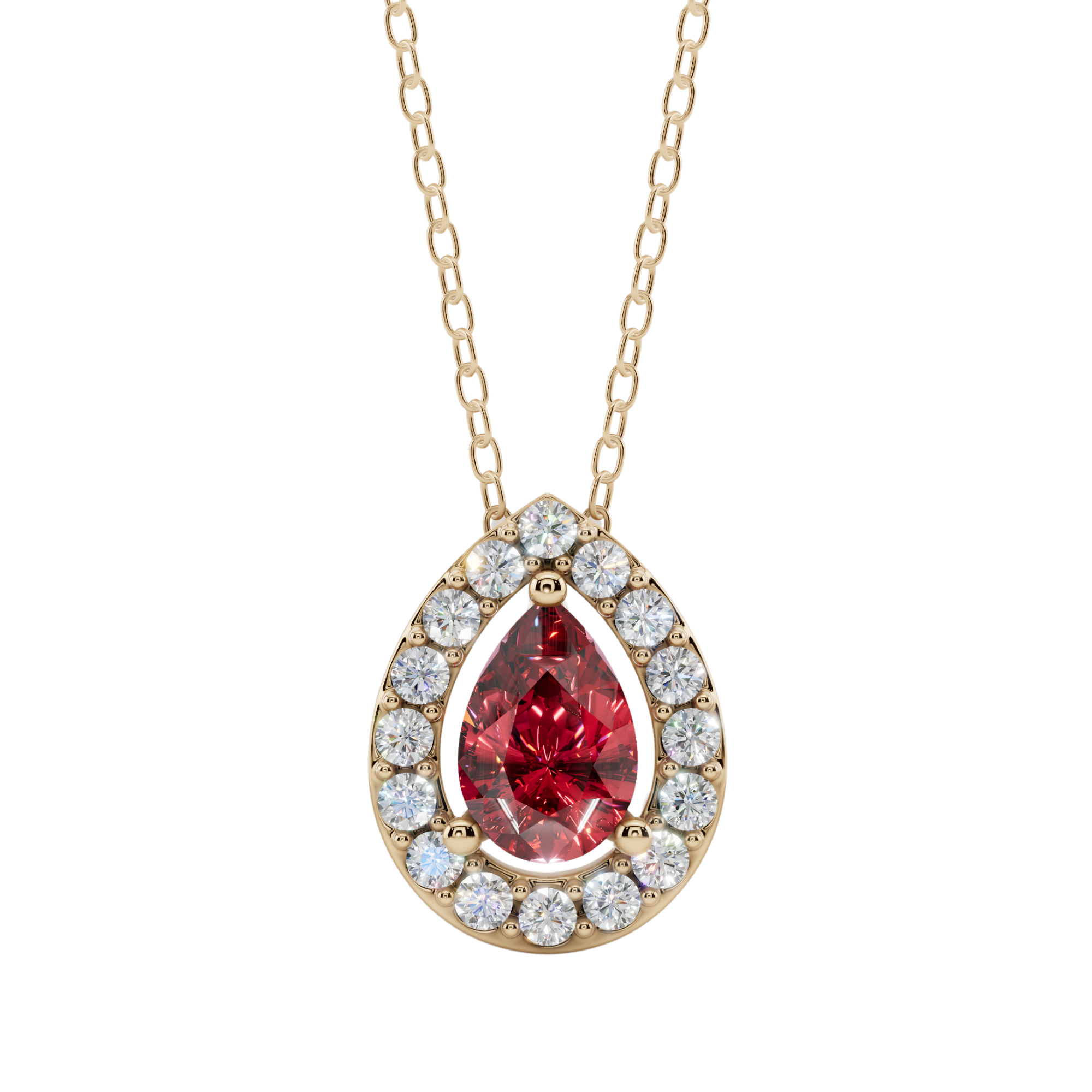 Halo Pear Pendant Necklace| Velmé