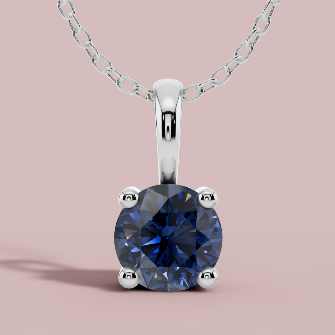 Blue Signature Solitaire 925 Pure Silver Necklace My Store