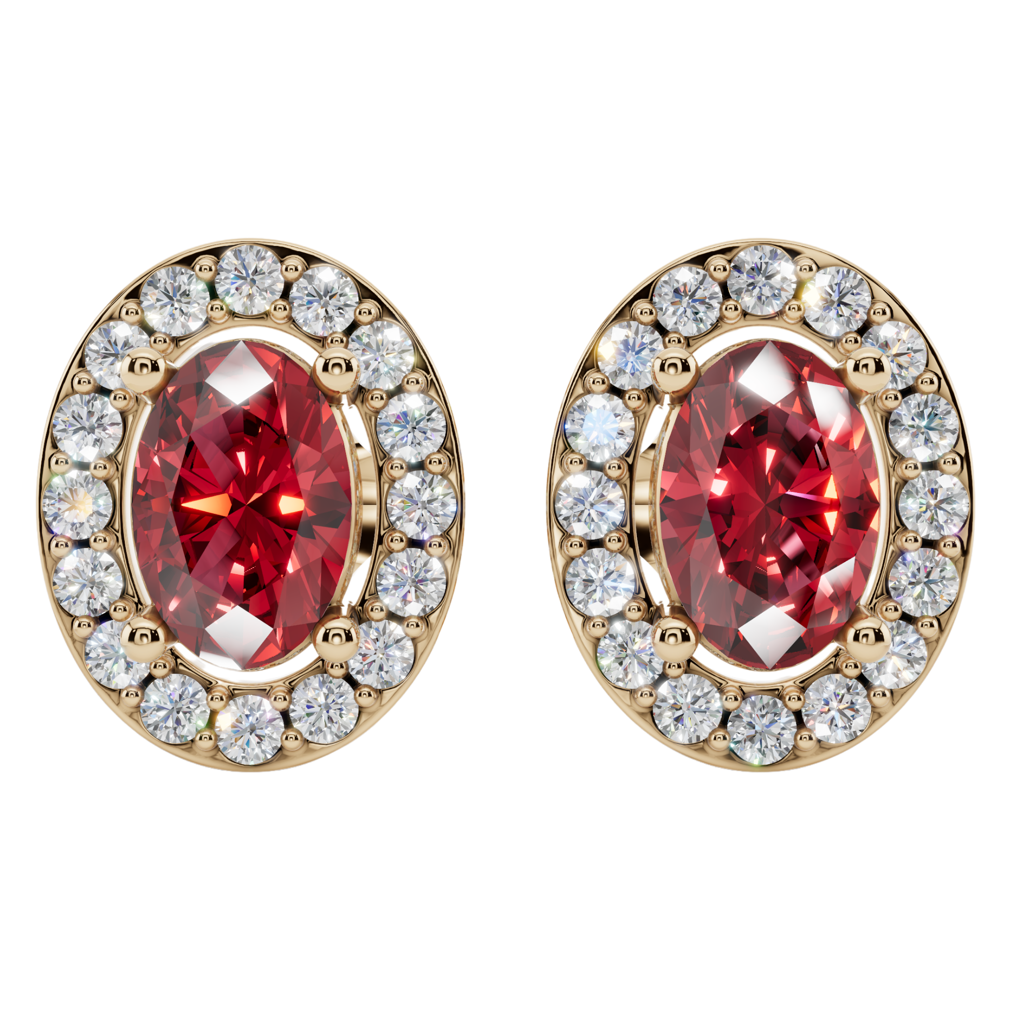 Classic Halo Solitaire Oval Earrings | Velmé