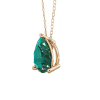 Green Pear Solitaire 925 Silver Necklace | Velmé