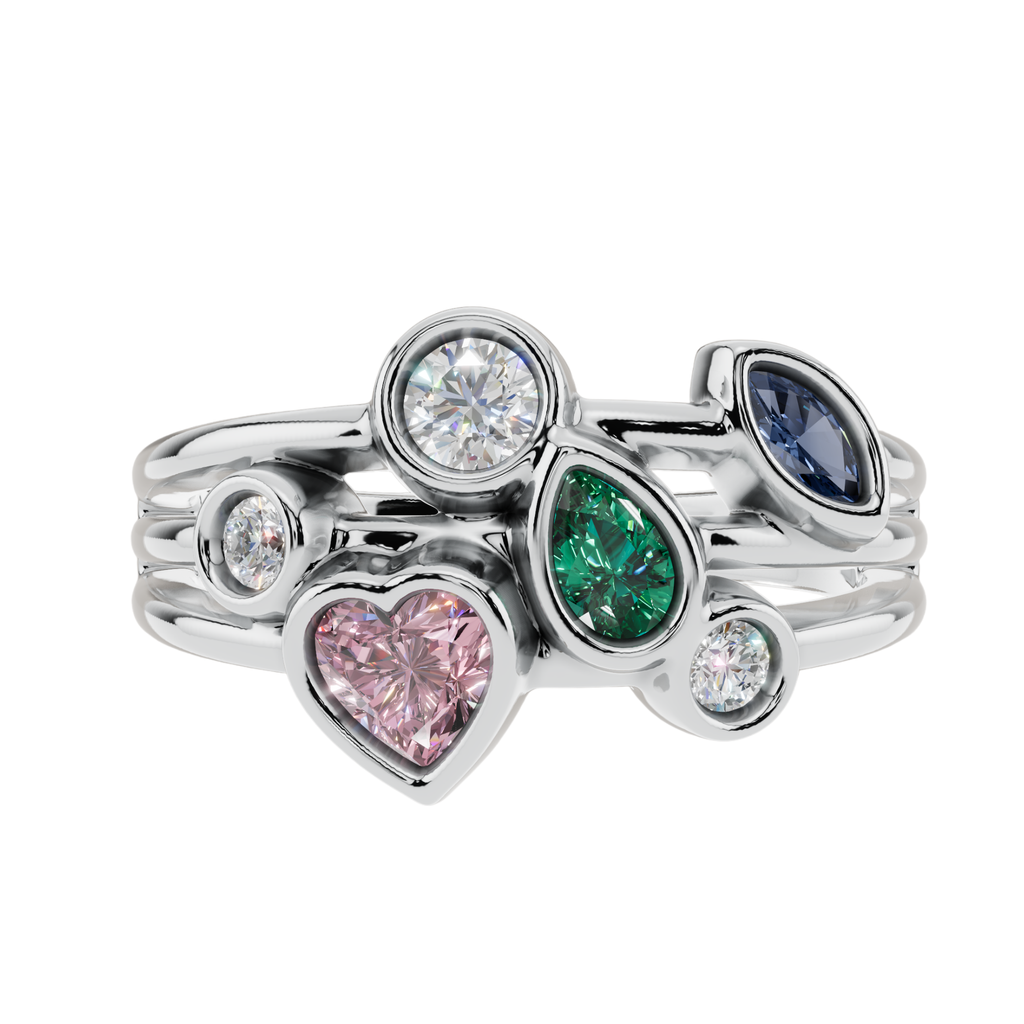 The Kaleidoscope Cluster 925 Silver Ring | Velmé