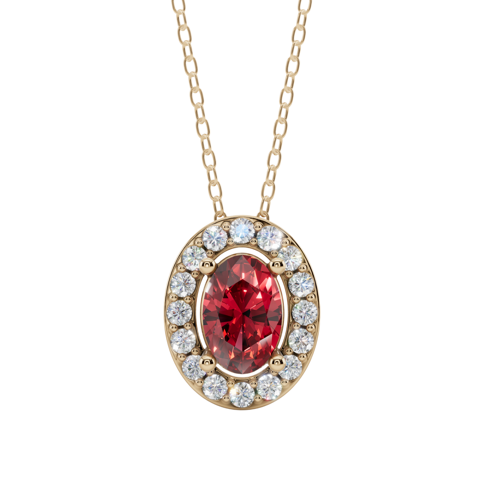 Halo Oval Pendant Necklace  | Velmé