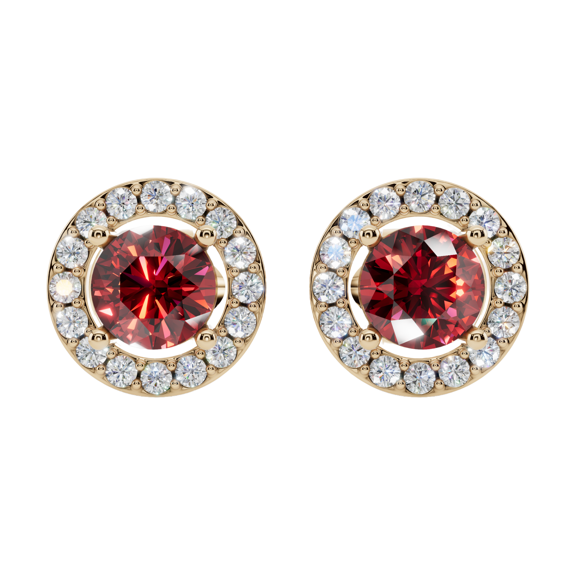 Classic Halo Solitaire Round Earrings | Velmé