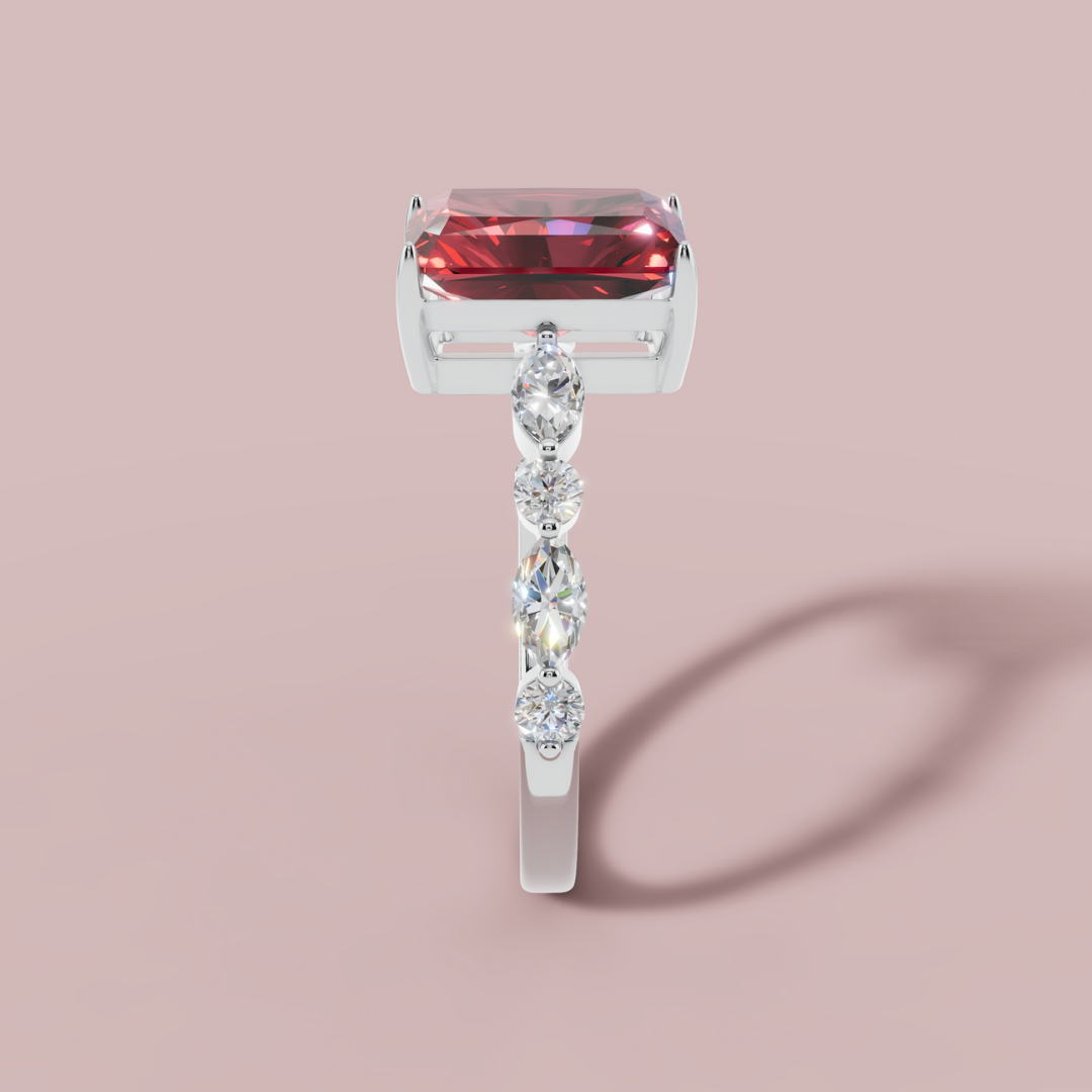 Red Vertica 925 Pure Silver Ring My Store