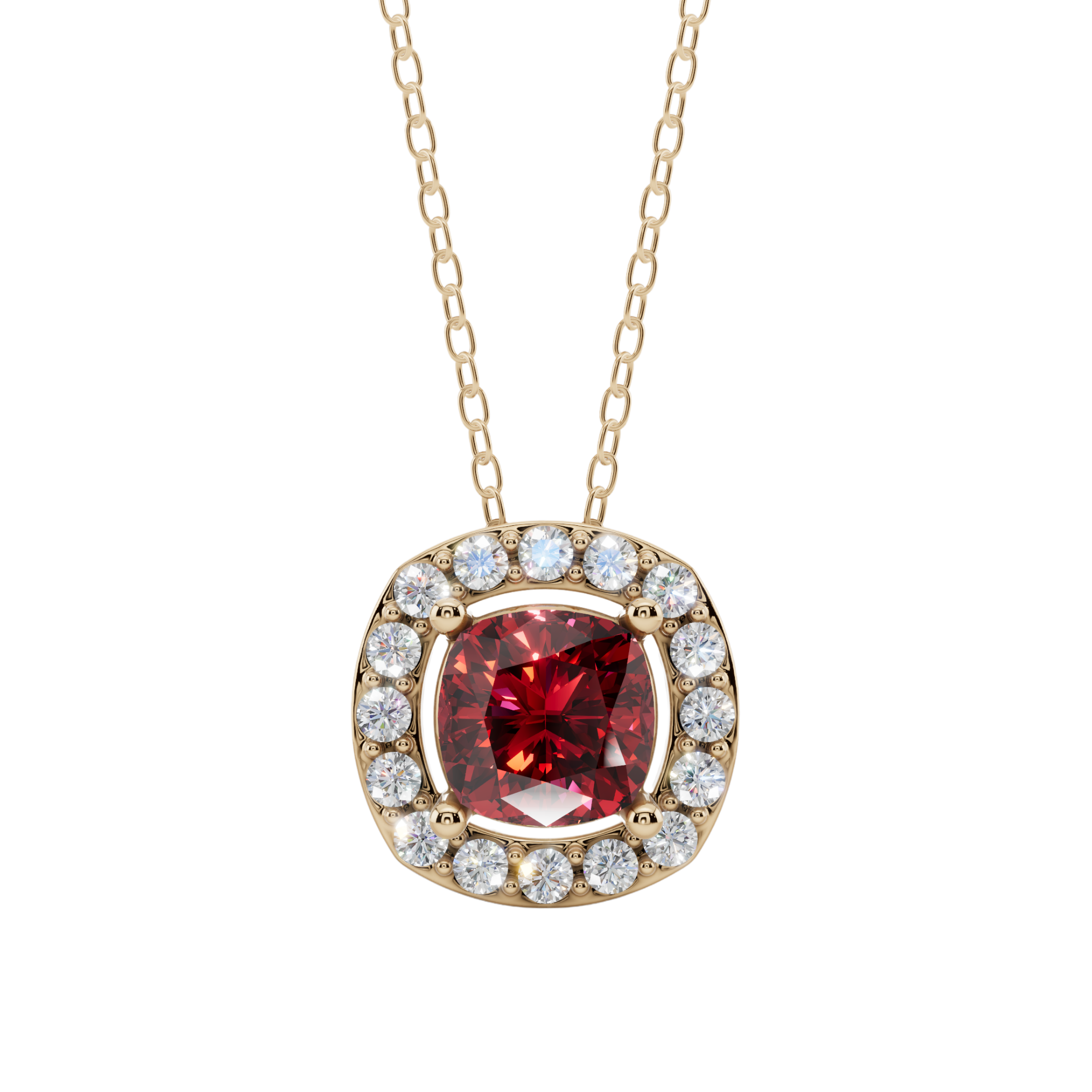 Halo Cushion Pendant Necklace| Velmé