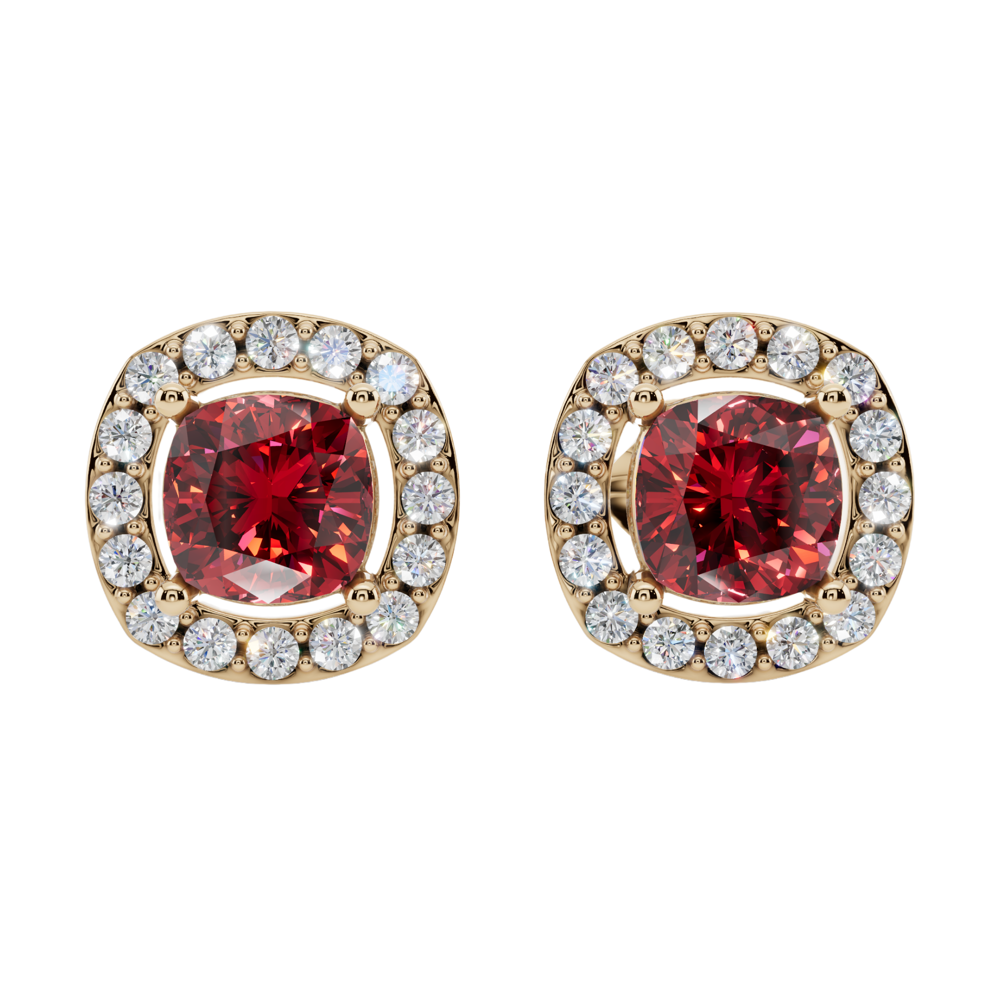 Classic Halo Solitaire Cushion Earrings | Velmé