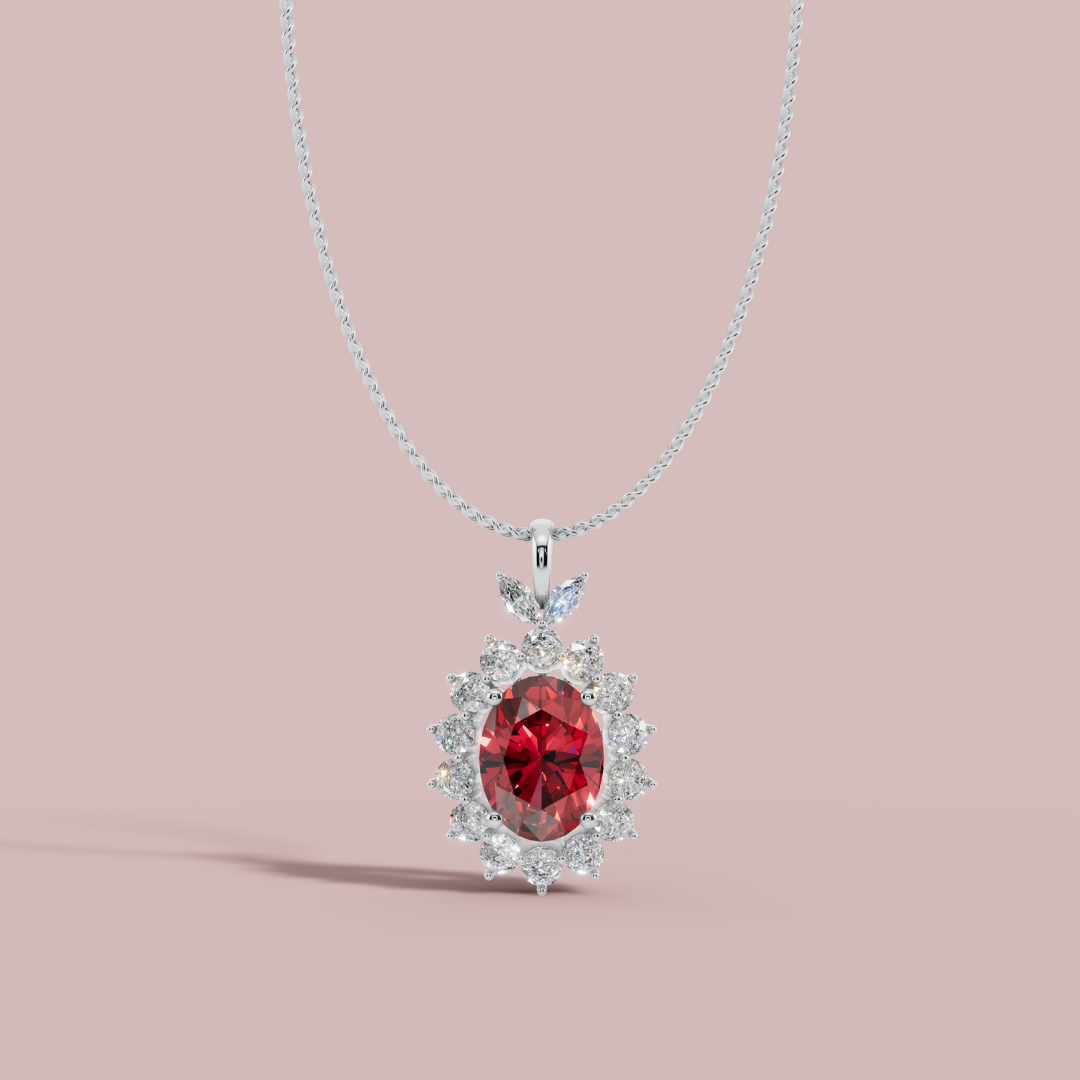 The Blumee Red Vibrant 925 Pure Silver Necklace My Store