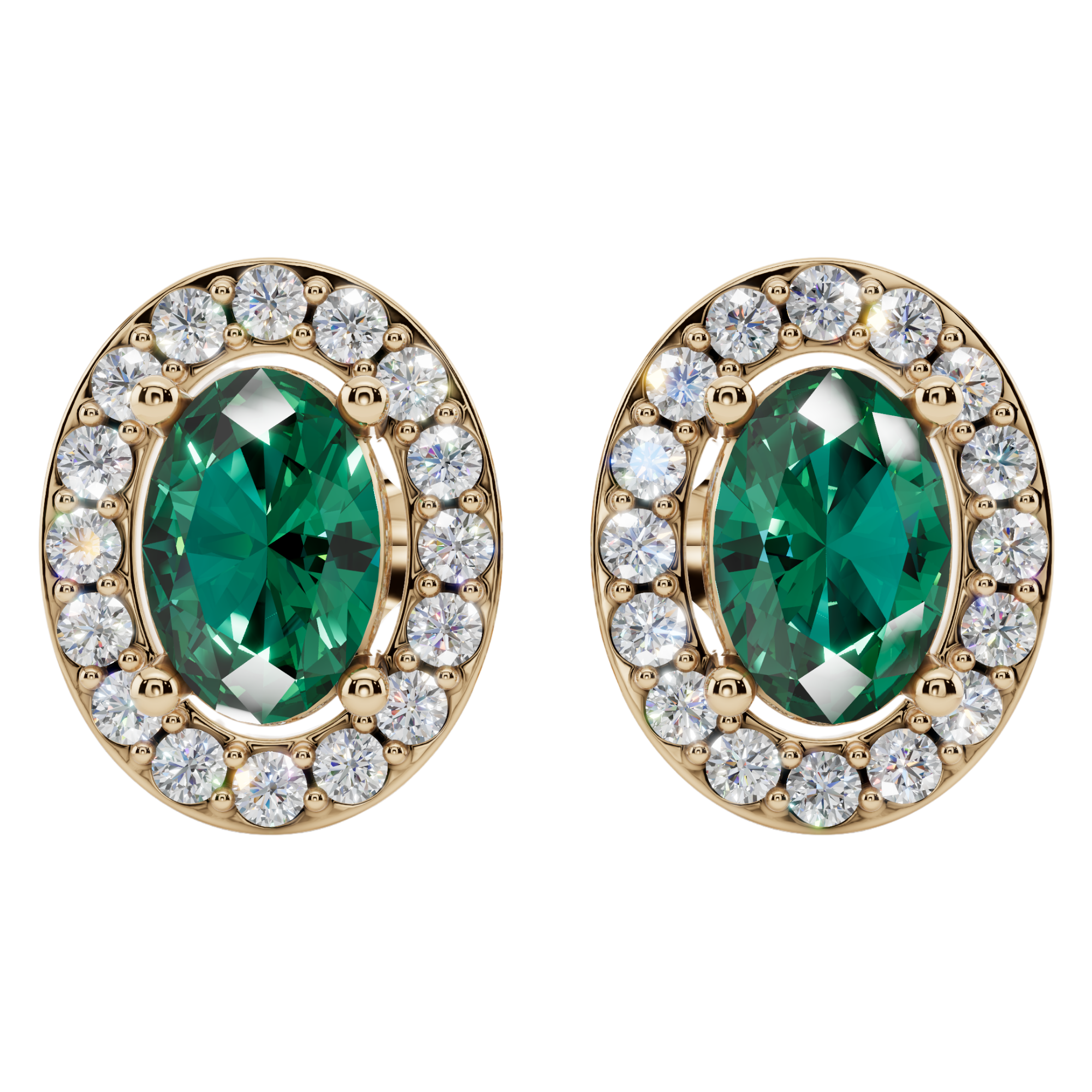 Classic Halo Solitaire Oval Earrings | Velmé