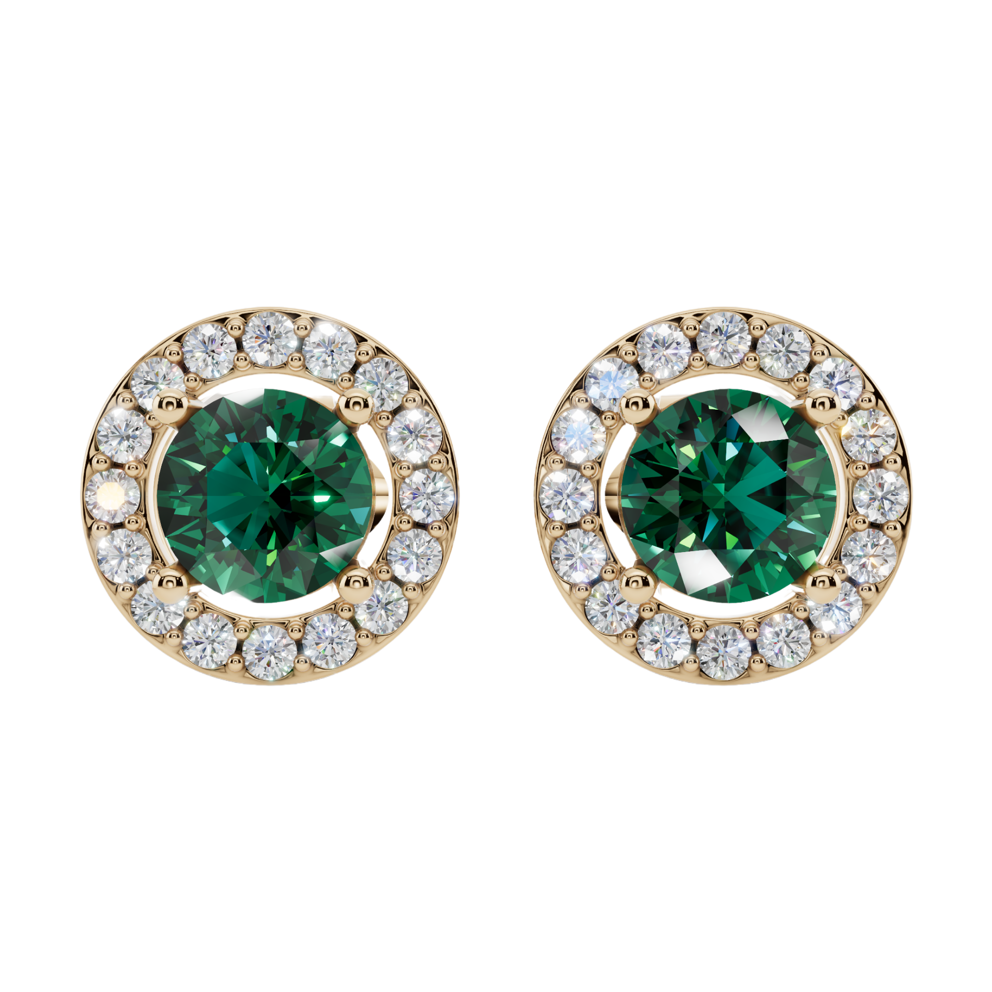 Classic Halo Solitaire Round Earrings | Velmé