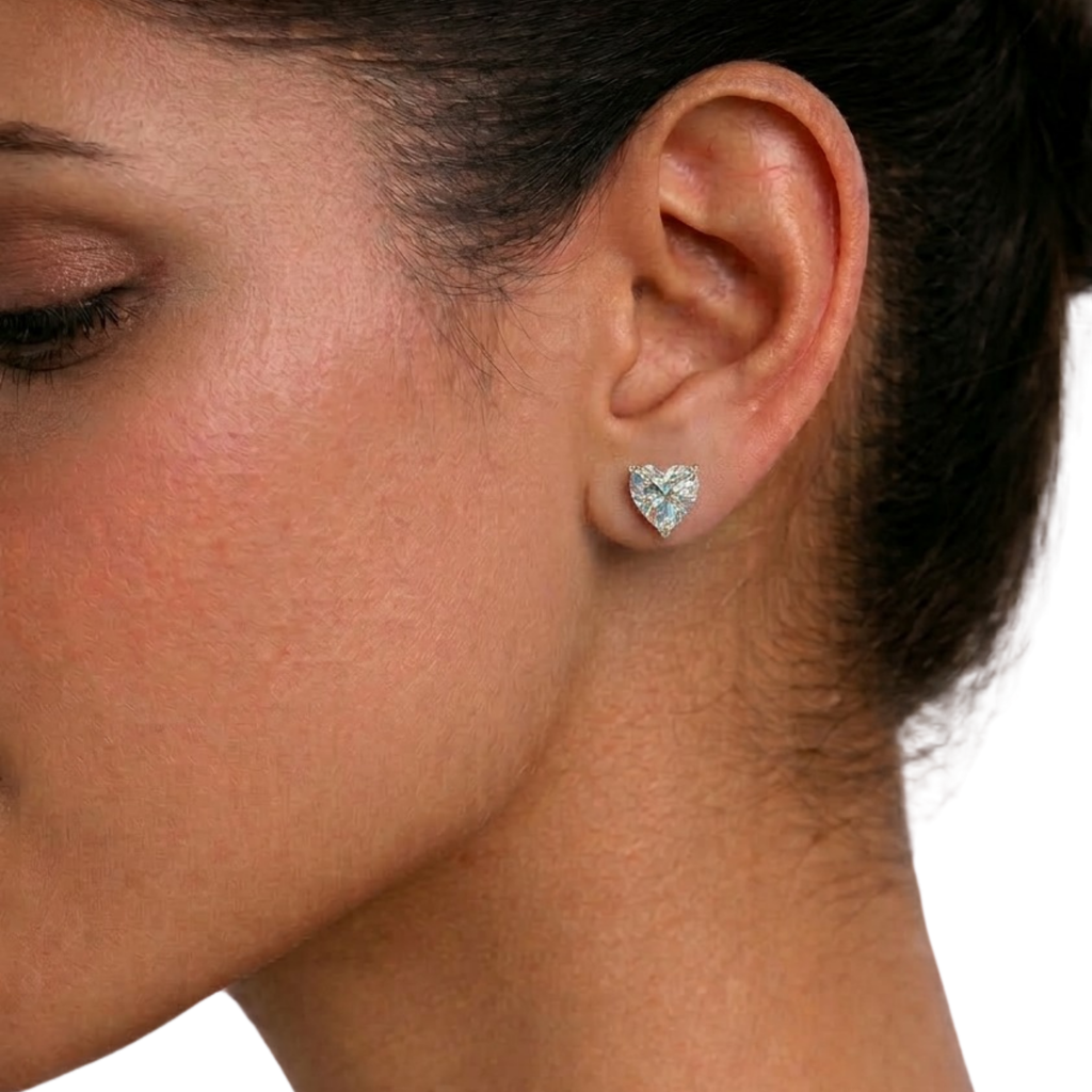 Radiant Heart Solitaire 925 Silver Studs | Velmé