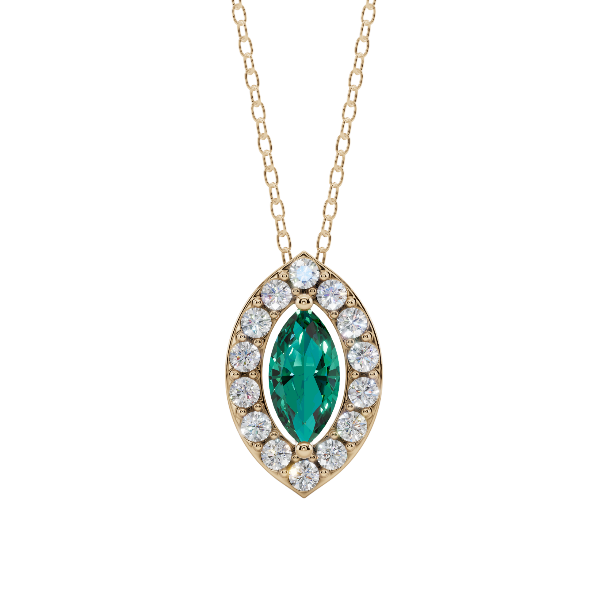Halo Marquise Pendant Necklace | Velmé