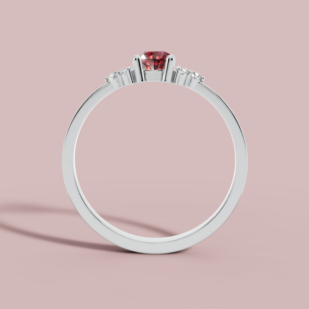 Red Prism 925 Pure Silver Ring My Store