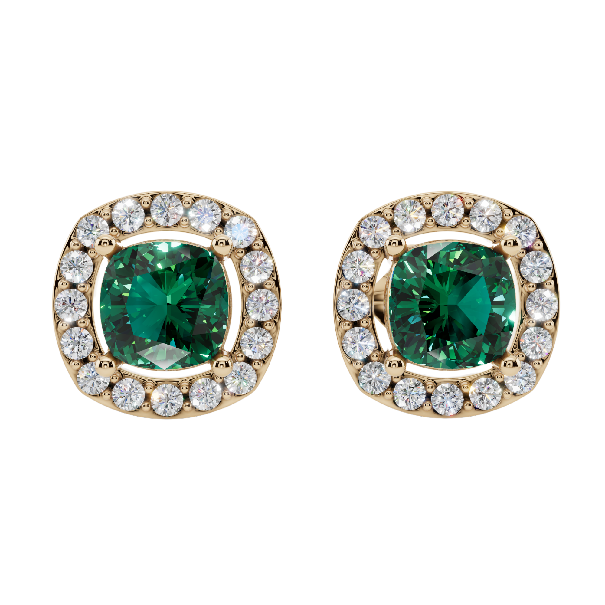 Classic Halo Solitaire Cushion Earrings | Velmé