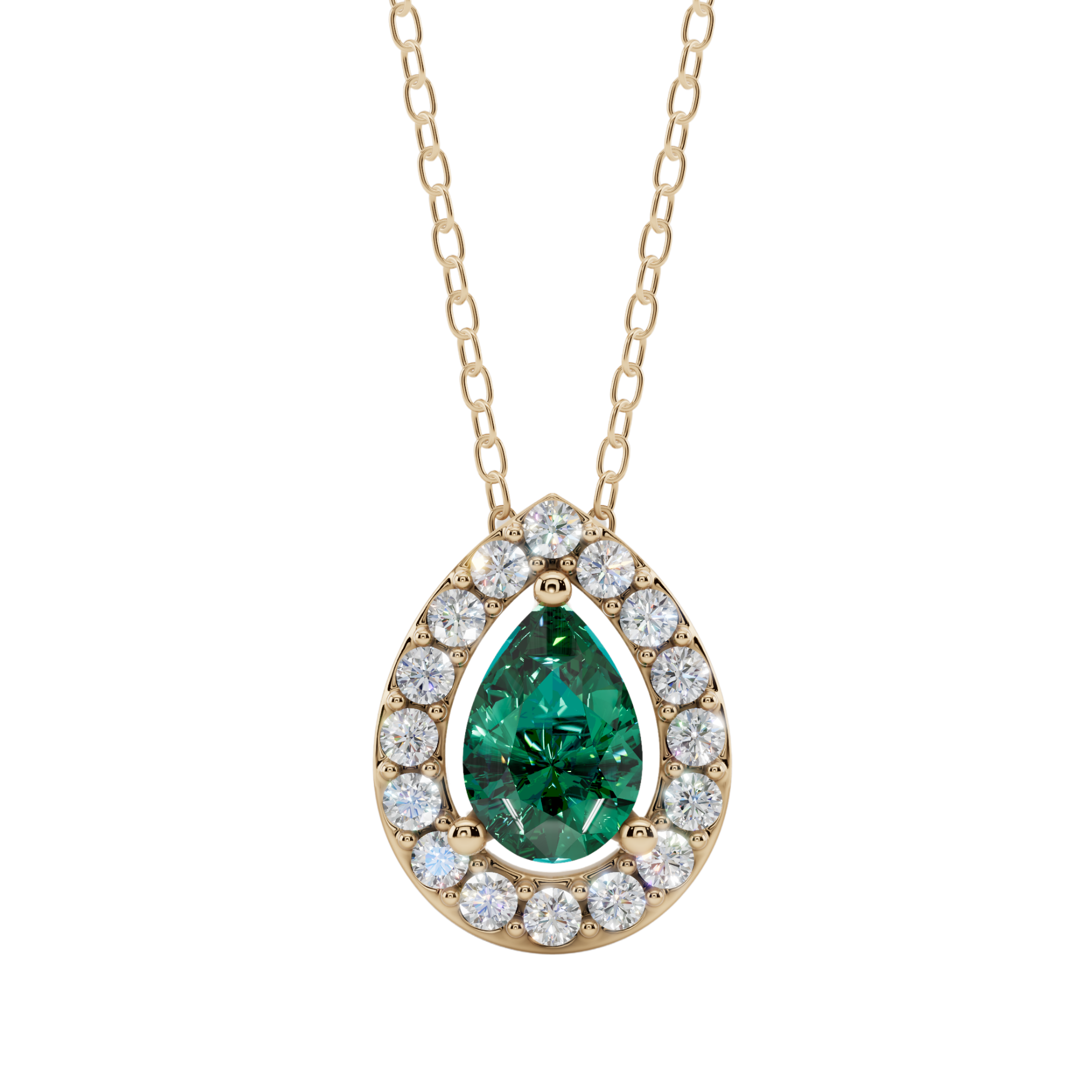 Halo Pear Pendant Necklace| Velmé