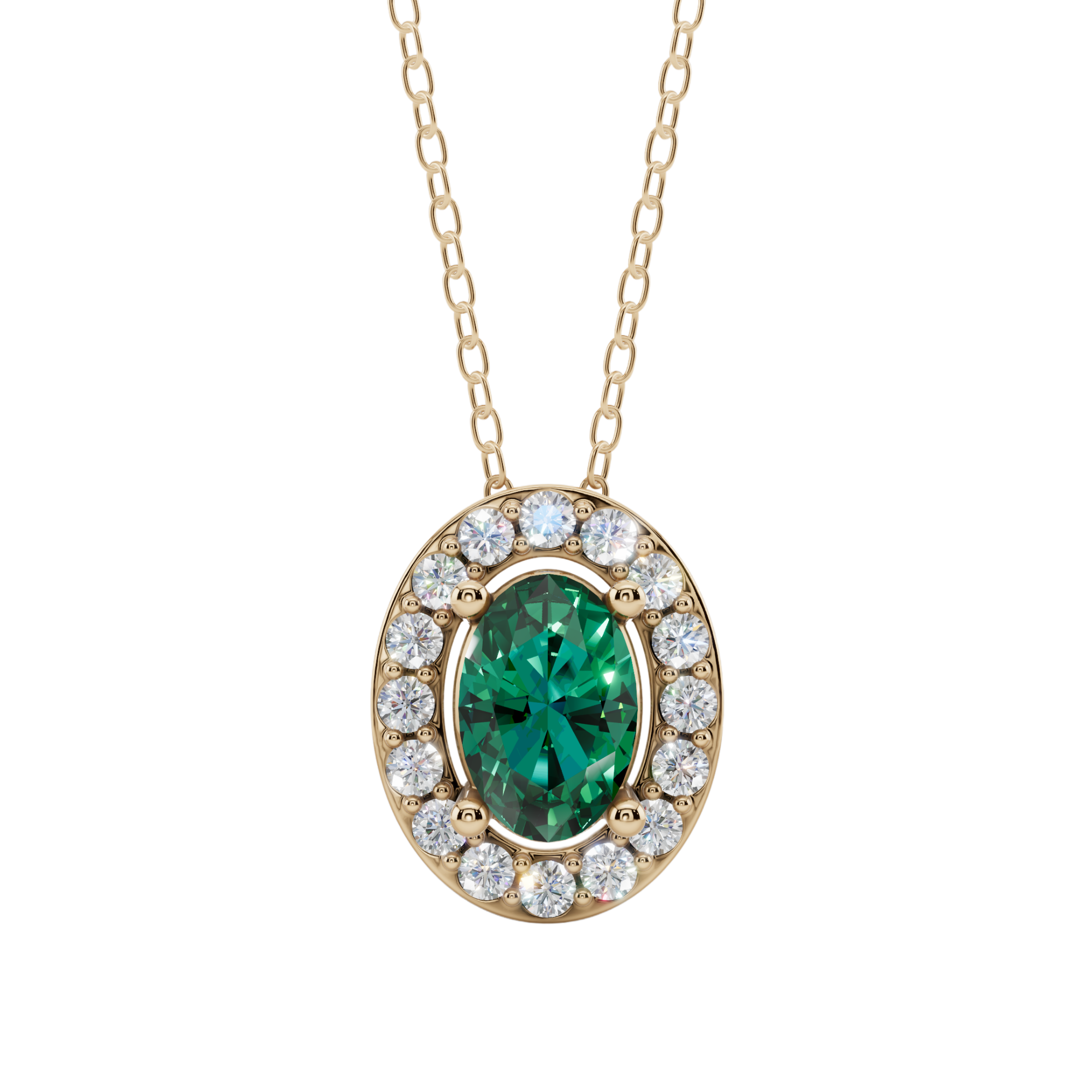 Halo Oval Pendant Necklace  | Velmé